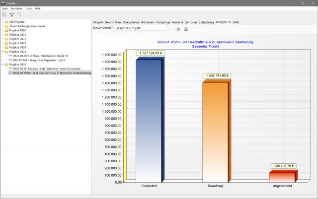 Projektverwaltung: Grafische Kostenanalyse