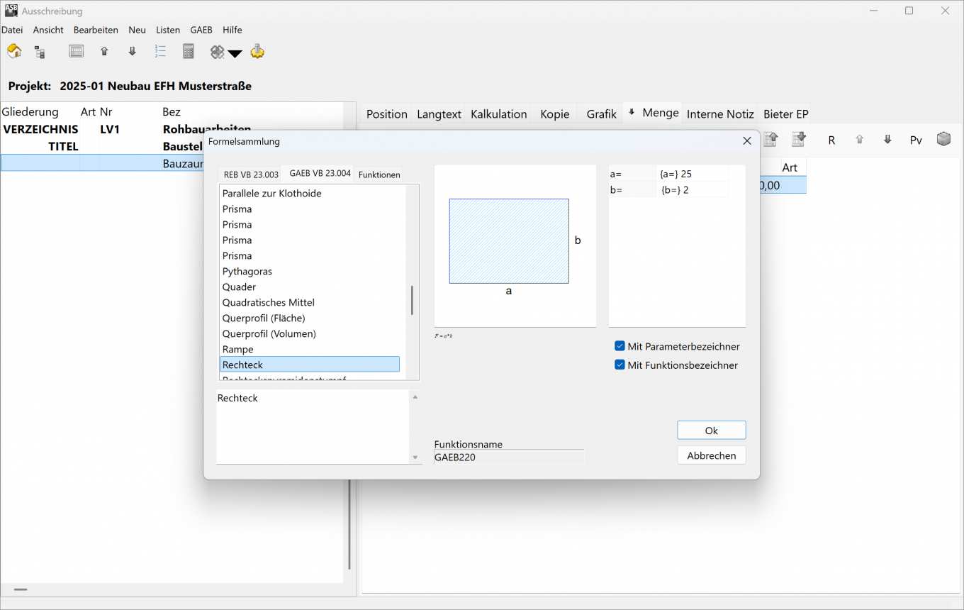 Parameter in AVA-Software ASBwin eingeben